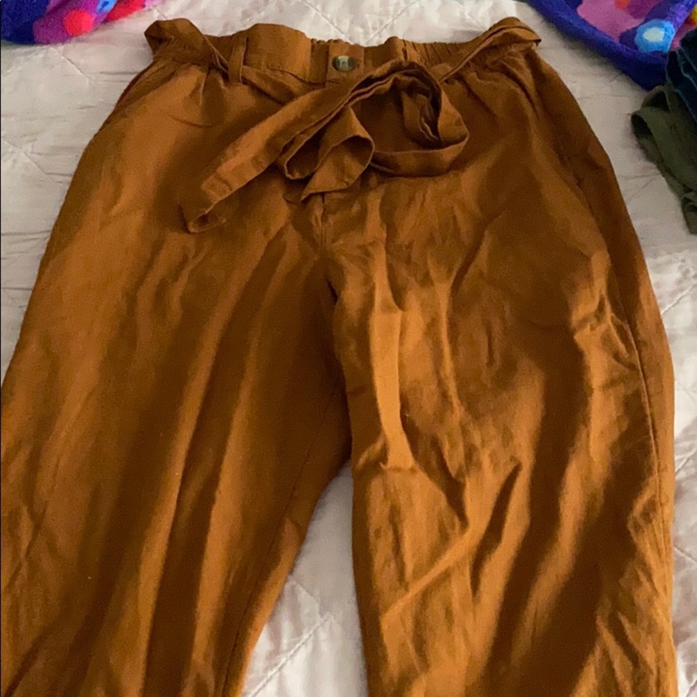 American Eagle Pants with button and tie waist